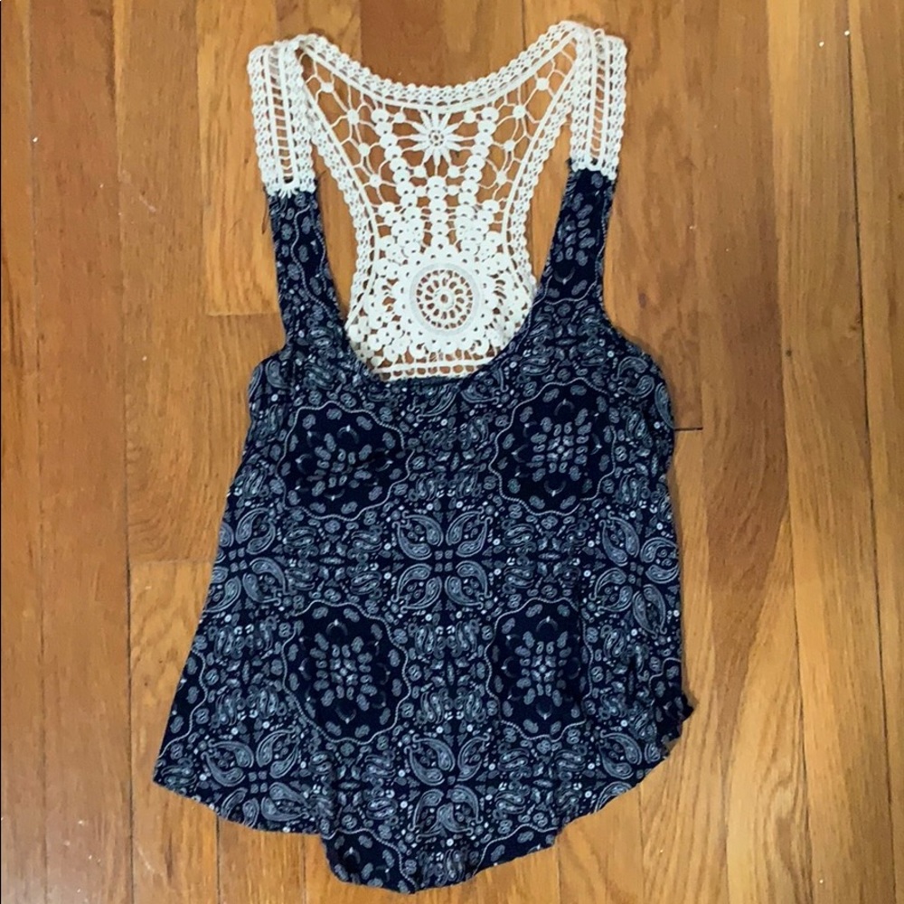 Cute navy blue and white tank top